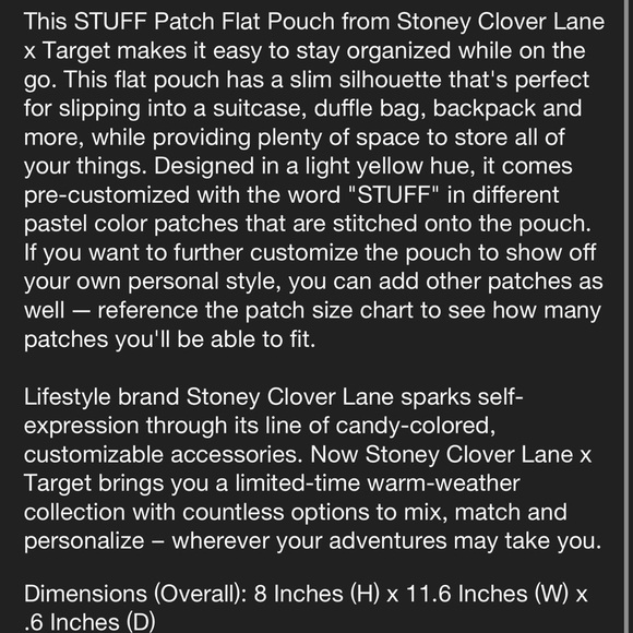 NWT Stoney Clover Lane x Target STUFF Patch Flat Pouch- Preppy - Picture 11 of 14